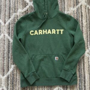 Carhartt Green Hoodie with Yellow Logo